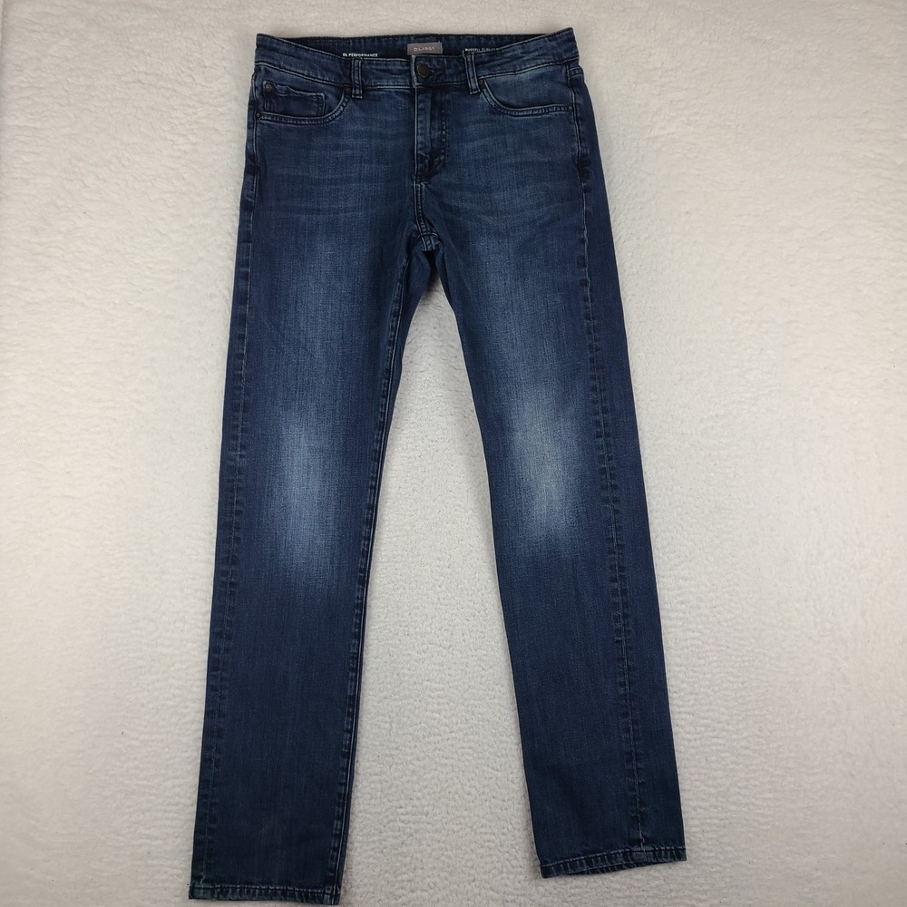 DL1961 Jeans Mens 32x34 Blue Russell‎ Slim Straight Performance FUEL Denim